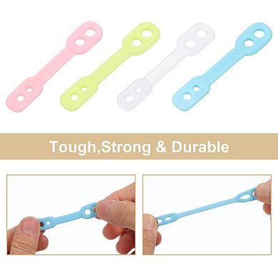 40Pcs Clothes Hanger Windproof Plastic Strips Hook, Anti-Slip Off Windproof Fixed Buckle