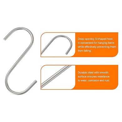 3pcs S Hooks S-shaped Hanging Hooks High Manganese Steel S Hanger for Kitchen Garden Bathroom