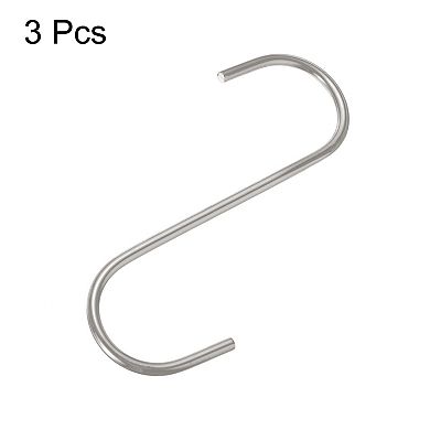 3pcs S Hooks S-shaped Hanging Hooks High Manganese Steel S Hanger for Kitchen Garden Bathroom