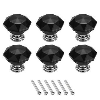 6 pc Crystal Drawer Knobs 24 mm Dresser Knobs for Cupboard