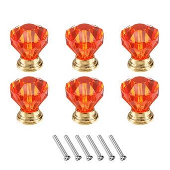 6 pc Crystal Drawer Knobs 24 mm Dresser Knobs for Cupboard