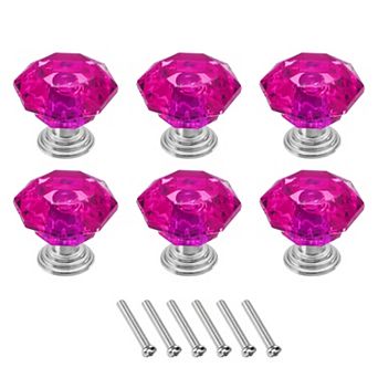 6 pc Crystal Drawer Knobs 24 mm Dresser Knobs for Cupboard