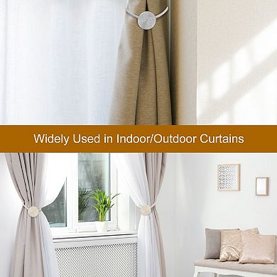 Curtain Tieback, 4 Pack Polyester Hand Woven Rope Magnetic Design