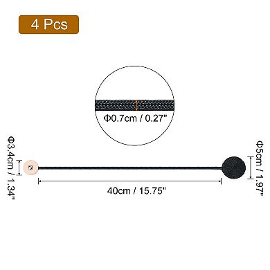 Curtain Tieback, 4 Pack Polyester Hand Woven Rope Magnetic Design