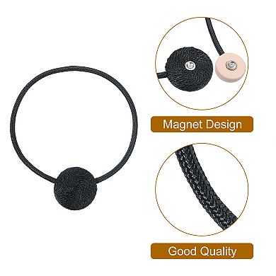Curtain Tieback, 4 Pack Polyester Hand Woven Rope Magnetic Design