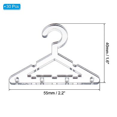 30pcs Clothes Hanger Earring Holder, Mini Acrylic Coat Hangers Earring Hangers Hanger Rack