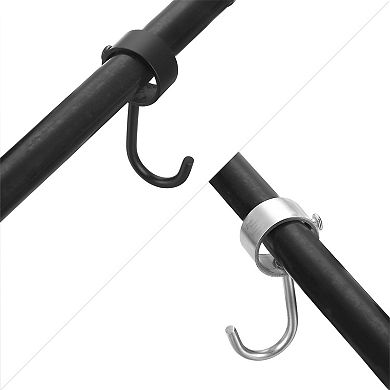 6Pcs Pipe Rod Hooks, 1.34" Inner Dia Rod Closet Rod Hooks Coat Hook for Wardrobe Hanging Pots