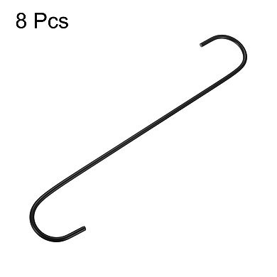 8pcs Long S Hooks 12" Extra Long Metal S-shaped Hanging Hooks High Manganese S Hanger Storage Tool