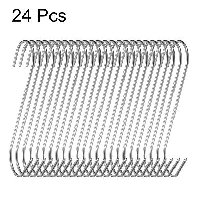 24pcs 6" Hooks Butcher Hook S-Shaped Meat Processing Hooks for Hanging Smoking Grilling Beef Rib BBQ