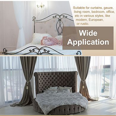 4 Pack Tassel Curtain Tiebacks, Bohemian Leaf Curtain Holdbacks