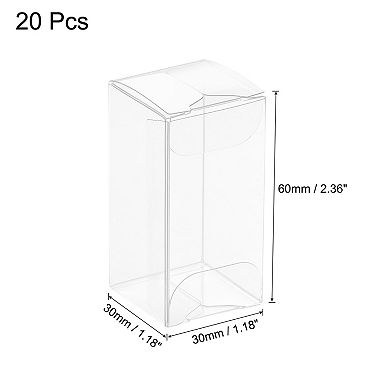 Plastic Retail Boxes 1.2"x1.2"x2.4" Gift Box with Protecting Film for Party Wrapping 20Pcs