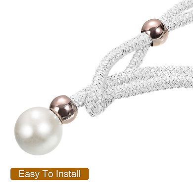 Curtain Tieback, 4 Pack Polyester Hand Woven Decorative Rope Curtain Holdback for Bedroom