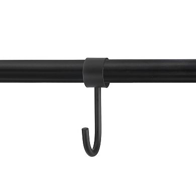 6Pcs Pipe Rod Hooks, 19mm/0.75" Inner Dia Rod Closet Rod Hooks Coat Hook for Hanging Pots, Black