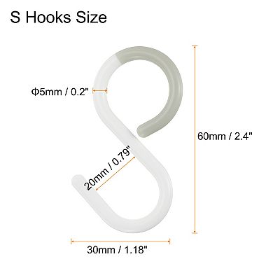 9pcs S Hooks 2.4" Hanging S Shaped Hooks Small S Hanger Closet Rod Hooks for Hanging Kitchen Utensil