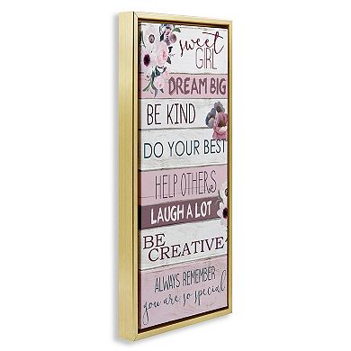 Stupell Home Decor Sweet Girl Framed Canvas Wall Art
