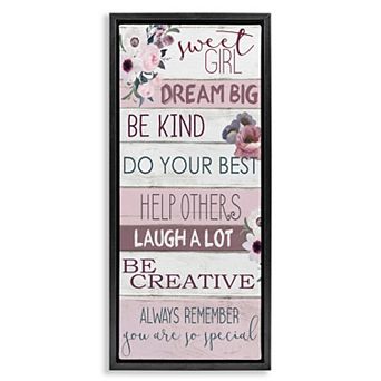 Stupell Home Decor Sweet Girl Framed Canvas Wall Art