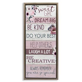 Stupell Home Decor Sweet Girl Framed Canvas Wall Art