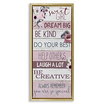 Stupell Home Decor Sweet Girl Framed Canvas Wall Art