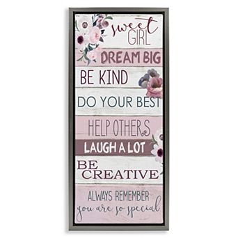 Stupell Home Decor Sweet Girl Framed Canvas Wall Art