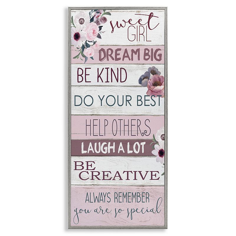 UPC 196216078060 product image for Stupell Home Decor Sweet Girl Framed Wall Art, Gray Framed | upcitemdb.com