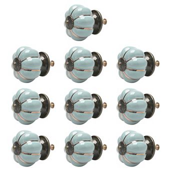 Ceramic Vintage Knob Drawer Dresser Pumpkin Handle Cupboard Wardrobe 10 pc