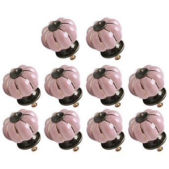Ceramic Vintage Knob Drawer Dresser Pumpkin Handle Cupboard Wardrobe 10 pc