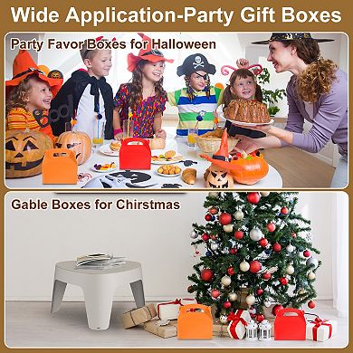 24pcs 6"x4"x3" Gable Boxes with Handles Party Favor Boxes Welcome Boxes Treat Boxes