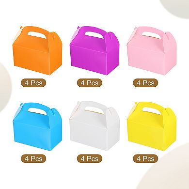 24pcs 6"x4"x3" Gable Boxes with Handles Party Favor Boxes Welcome Boxes Treat Boxes