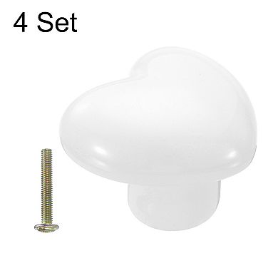 4 Packs Heart-Shaped Ceramic Drawer Knobs Dresser Pulls Handles