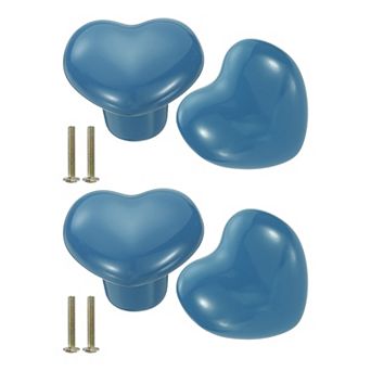 4 Packs Heart-Shaped Ceramic Drawer Knobs Dresser Pulls Handles