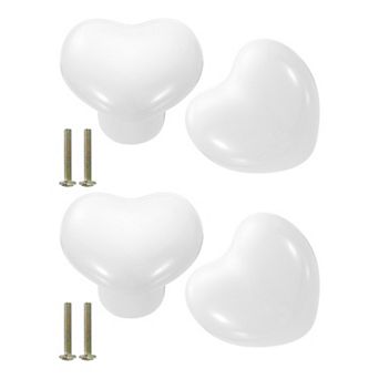 4 Packs Heart-Shaped Ceramic Drawer Knobs Dresser Pulls Handles