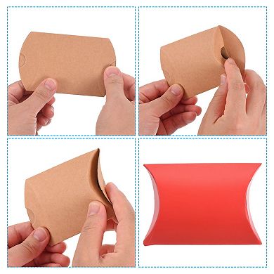Pillow Boxes, 50 Pcs Wedding Gift Boxes Paper Box 3.5x2.6 Inch for Gift Wrap Wedding Parties