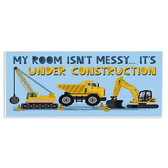 Stupell Home Decor Under Construction Vehicles Plaque Wall Art