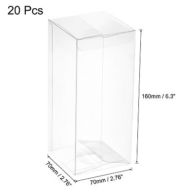 Plastic Retail Boxes 2.8"x2.8"x6.3" Gift Box with Protecting Film for Party Wrapping 20Pcs