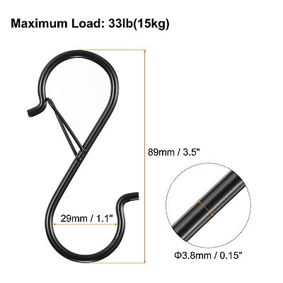 8pcs S Hooks S-shaped Metal Hook Hanger with Safety Buckle for Hanging  Plants Clothes