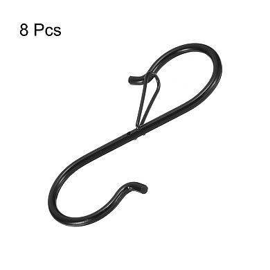 8pcs S Hooks S-shaped Metal Hook Hanger with Safety Buckle for Hanging Plants Clothes