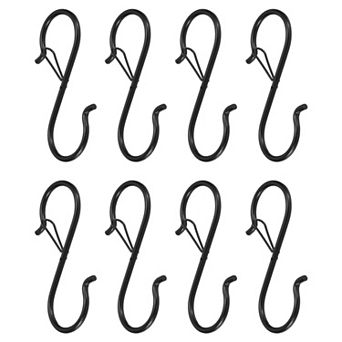 8 pc S Hooks S-shaped Metal Hook Hanger with Safety Buckle for Hanging Plants Clothes