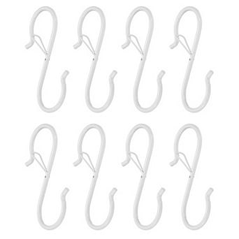 8 pc S Hooks S-shaped Metal Hook Hanger with Safety Buckle for Hanging Plants Clothes