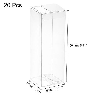 Plastic Retail Boxes 2"x2"x5.9" Gift Box with Protecting Film for Party Wrapping 20Pcs
