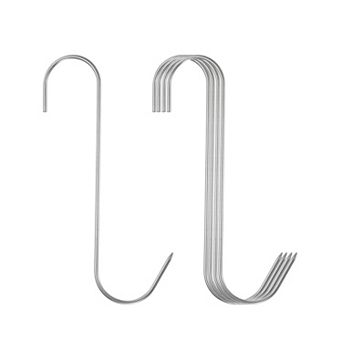 4 pc 7" Hooks Butcher Hook S-Shaped Meat Processing Hooks for Hanging Smoking Grilling Beef Rib BBQ