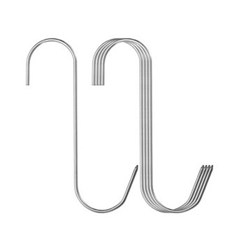 4 pc 6" Hooks Butcher Hook S-Shaped Meat Processing Hooks for Hanging Smoking Grilling Beef Rib BBQ