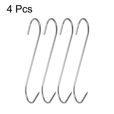 4pcs 6" Hooks Butcher Hook S-Shaped Meat Processing Hooks for Hanging Smoking Grilling Beef Rib BBQ
