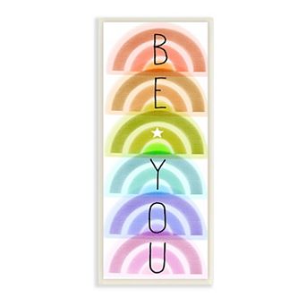 Stupell Home Decor Be You Stacked Rainbows Plaque Wall Art