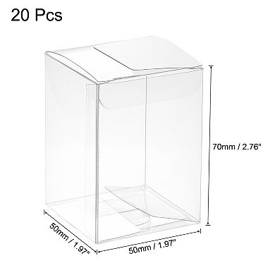 Plastic Retail Boxes 2"x2"x2.8" Gift Box with Protecting Film for Party Wrapping 20Pcs