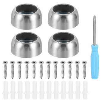 Stainless Steel Closet Rod Holder Set Spherical Flange Socket Bracket