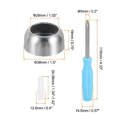 Stainless Steel Closet Rod Holder Set Spherical Flange Socket Bracket