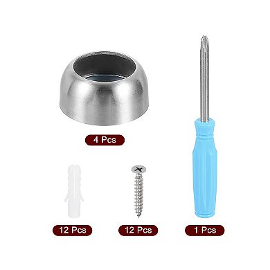 Stainless Steel Closet Rod Holder Set Spherical Flange Socket Bracket