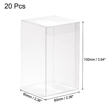 Plastic Retail Boxes 2.4"x2.4"x3.9" Gift Box with Protecting Film for Party Wrapping 20Pcs