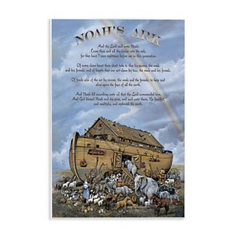 Stupell Home Decor Noah's Ark Animal Illustration Wall Art