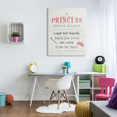 Stupell Home Decor Princess Bathroom Rules Canvas Wall Art